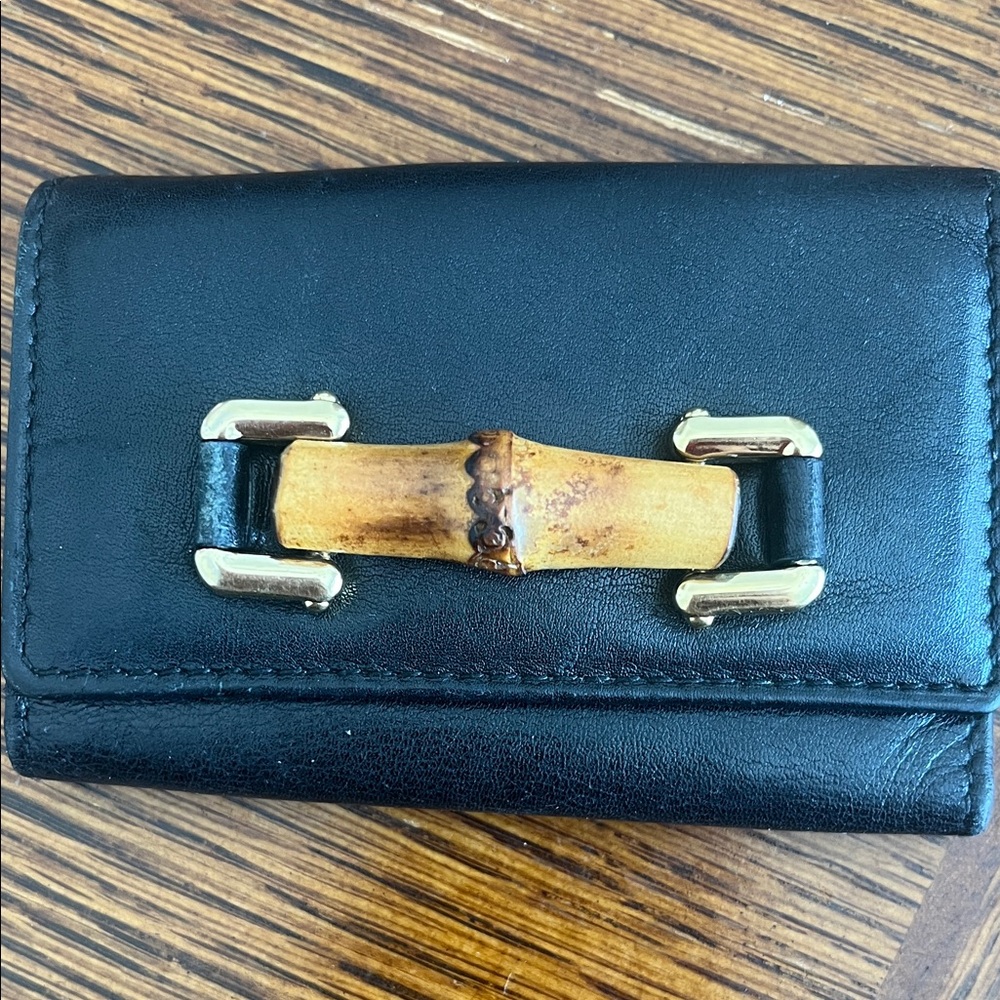 Gucci Black Leather Key Holder with Bamboo Accent - Picture 6 of 12